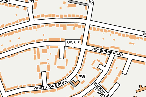 SE3 8JE map - OS OpenMap – Local (Ordnance Survey)