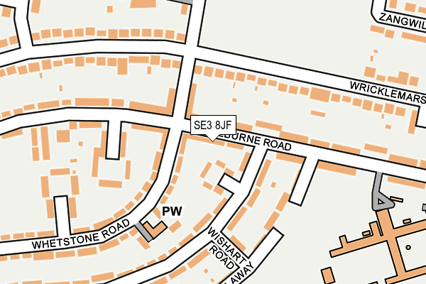 SE3 8JF map - OS OpenMap – Local (Ordnance Survey)