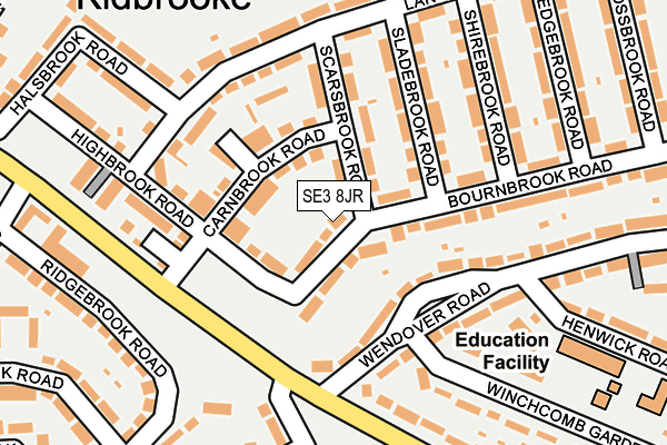 SE3 8JR map - OS OpenMap – Local (Ordnance Survey)