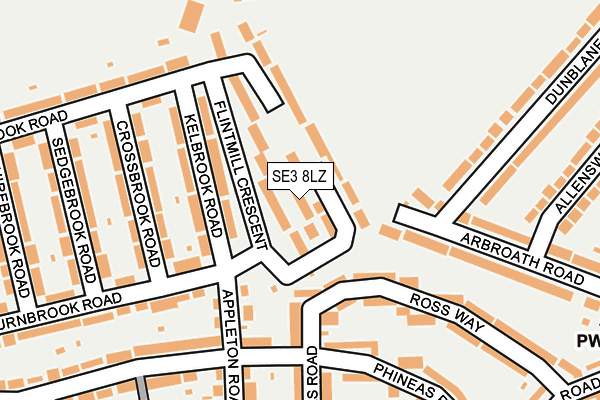 SE3 8LZ map - OS OpenMap – Local (Ordnance Survey)