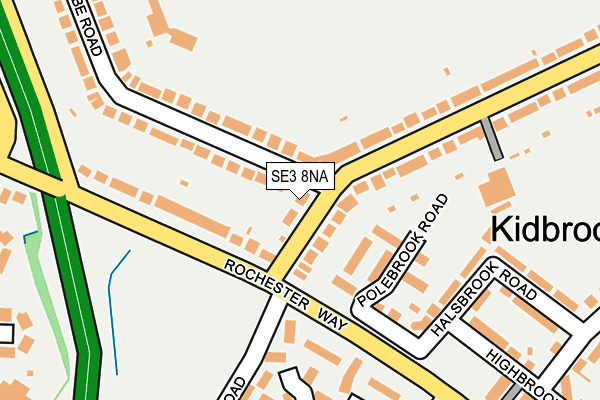 SE3 8NA map - OS OpenMap – Local (Ordnance Survey)