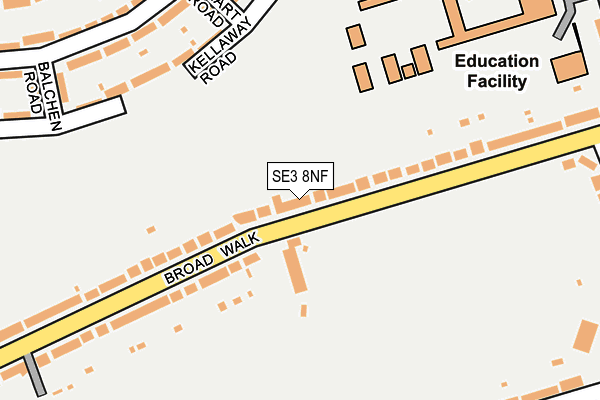 SE3 8NF map - OS OpenMap – Local (Ordnance Survey)