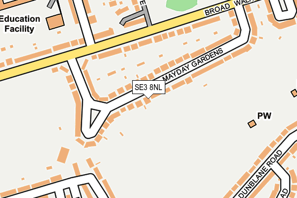 SE3 8NL map - OS OpenMap – Local (Ordnance Survey)