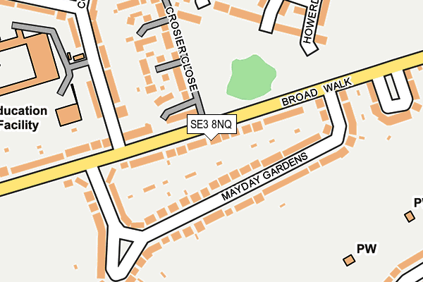 SE3 8NQ map - OS OpenMap – Local (Ordnance Survey)