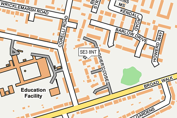 SE3 8NT map - OS OpenMap – Local (Ordnance Survey)