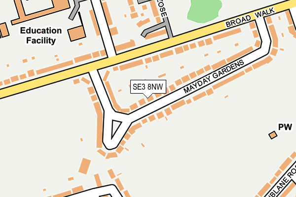 SE3 8NW map - OS OpenMap – Local (Ordnance Survey)