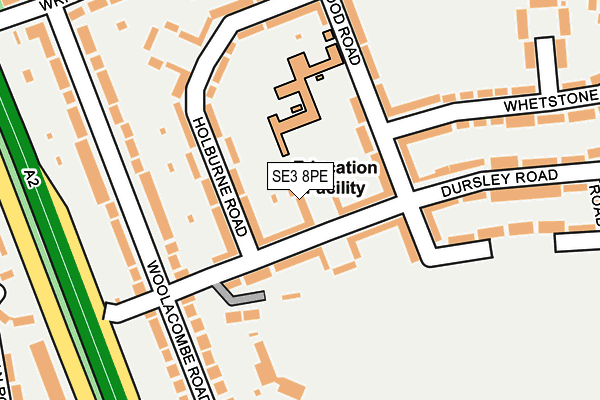 SE3 8PE map - OS OpenMap – Local (Ordnance Survey)