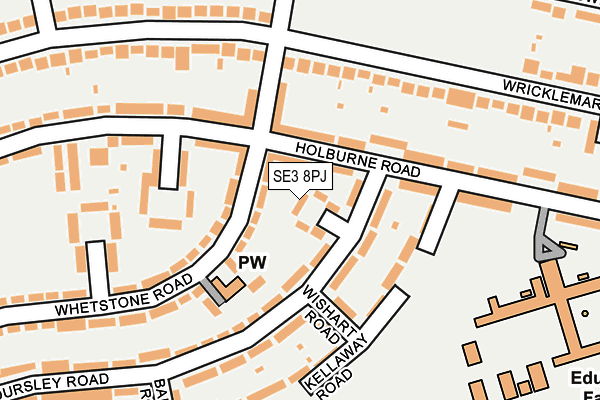 SE3 8PJ map - OS OpenMap – Local (Ordnance Survey)