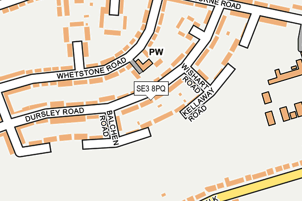 SE3 8PQ map - OS OpenMap – Local (Ordnance Survey)