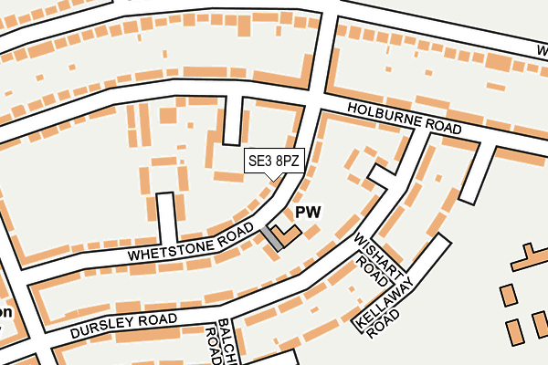 SE3 8PZ map - OS OpenMap – Local (Ordnance Survey)