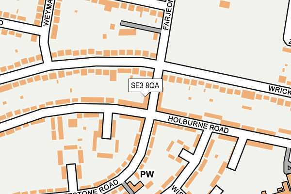 SE3 8QA map - OS OpenMap – Local (Ordnance Survey)