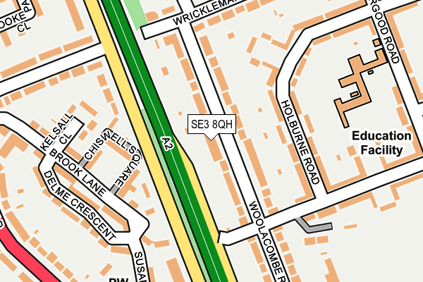 SE3 8QH map - OS OpenMap – Local (Ordnance Survey)