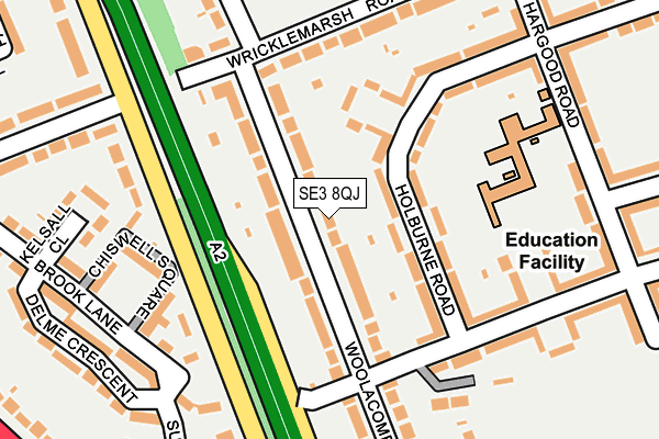SE3 8QJ map - OS OpenMap – Local (Ordnance Survey)