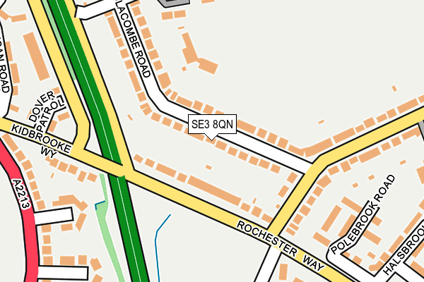 SE3 8QN map - OS OpenMap – Local (Ordnance Survey)