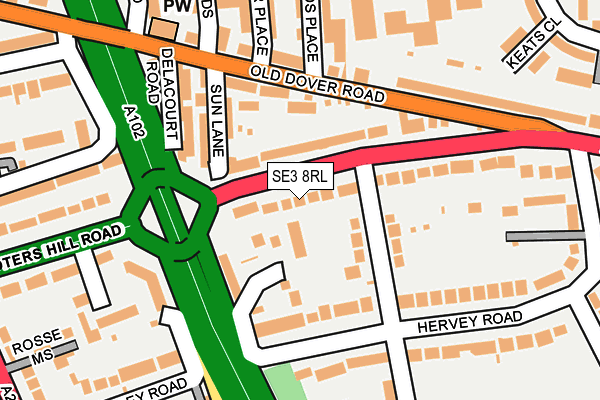 SE3 8RL map - OS OpenMap – Local (Ordnance Survey)