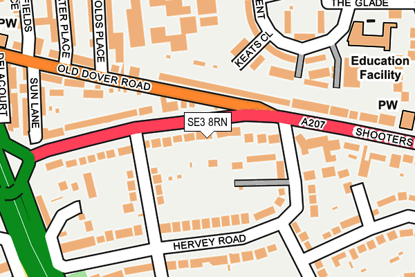 SE3 8RN map - OS OpenMap – Local (Ordnance Survey)