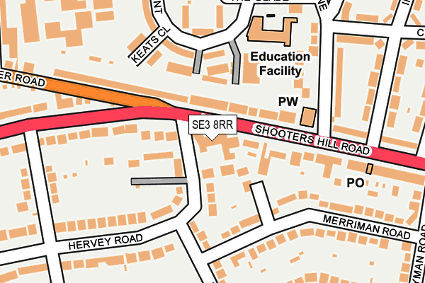 SE3 8RR map - OS OpenMap – Local (Ordnance Survey)
