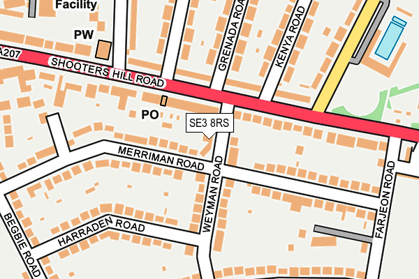 SE3 8RS map - OS OpenMap – Local (Ordnance Survey)