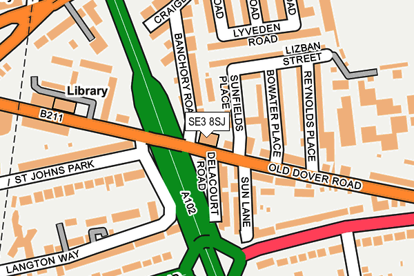 SE3 8SJ map - OS OpenMap – Local (Ordnance Survey)