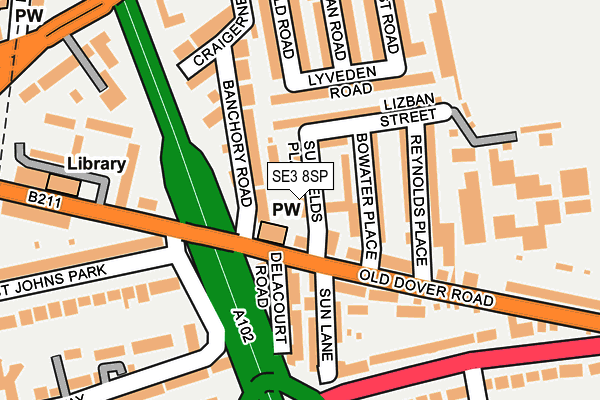 SE3 8SP map - OS OpenMap – Local (Ordnance Survey)