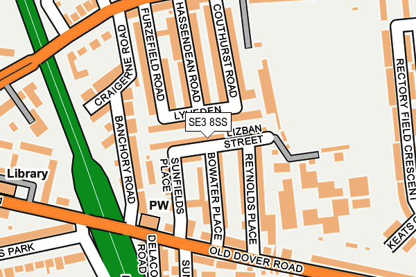 SE3 8SS map - OS OpenMap – Local (Ordnance Survey)