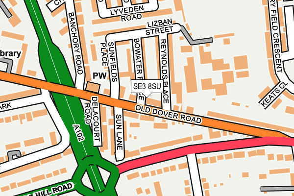 SE3 8SU map - OS OpenMap – Local (Ordnance Survey)