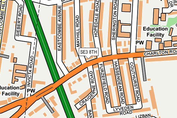 SE3 8TH map - OS OpenMap – Local (Ordnance Survey)