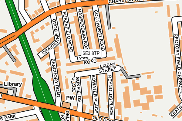 SE3 8TP map - OS OpenMap – Local (Ordnance Survey)