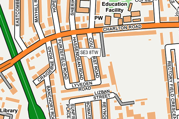 SE3 8TW map - OS OpenMap – Local (Ordnance Survey)