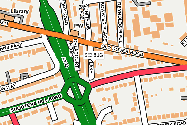 SE3 8UG map - OS OpenMap – Local (Ordnance Survey)