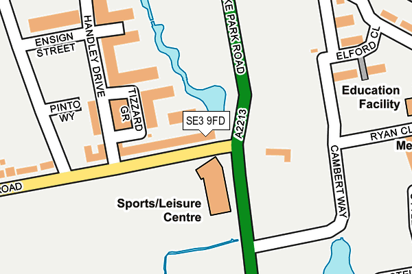 SE3 9FD map - OS OpenMap – Local (Ordnance Survey)