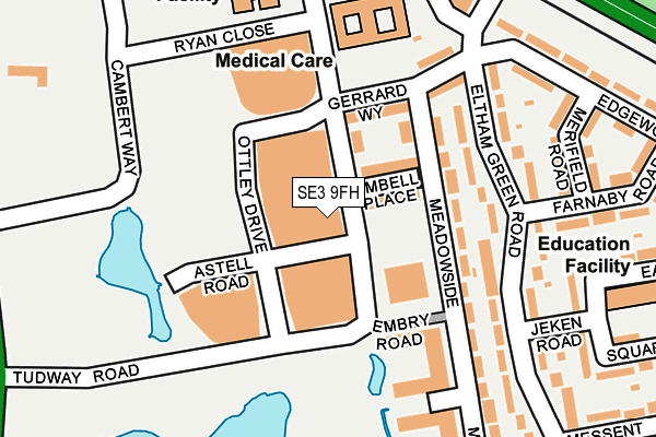 SE3 9FH map - OS OpenMap – Local (Ordnance Survey)