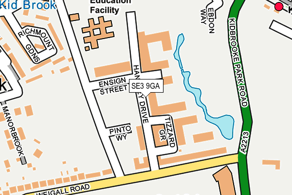 SE3 9GA map - OS OpenMap – Local (Ordnance Survey)