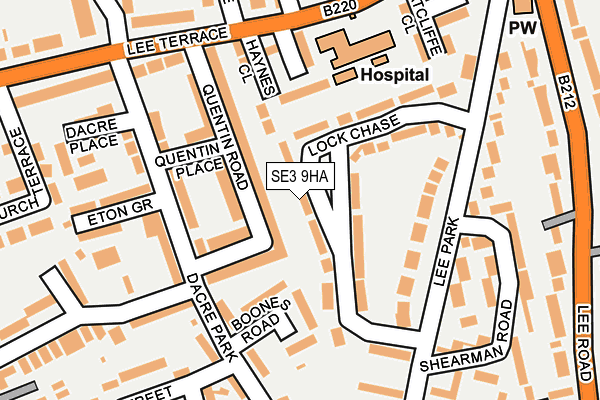 SE3 9HA map - OS OpenMap – Local (Ordnance Survey)