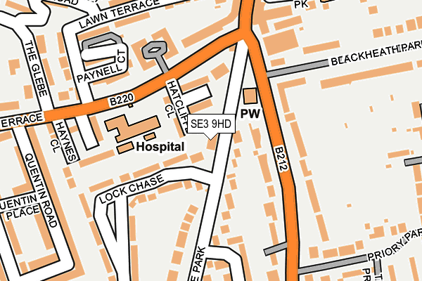 SE3 9HD map - OS OpenMap – Local (Ordnance Survey)