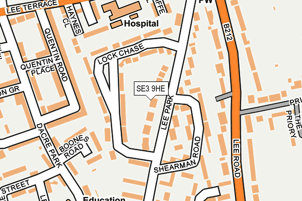 SE3 9HE map - OS OpenMap – Local (Ordnance Survey)