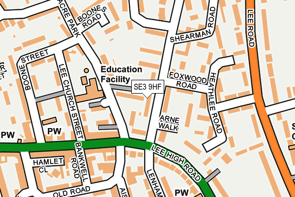 SE3 9HF map - OS OpenMap – Local (Ordnance Survey)