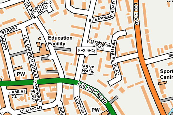 SE3 9HQ map - OS OpenMap – Local (Ordnance Survey)