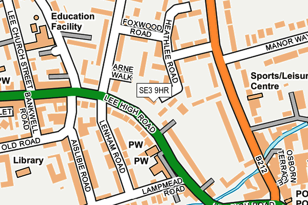 SE3 9HR map - OS OpenMap – Local (Ordnance Survey)