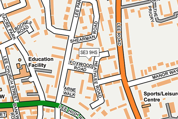 SE3 9HS map - OS OpenMap – Local (Ordnance Survey)