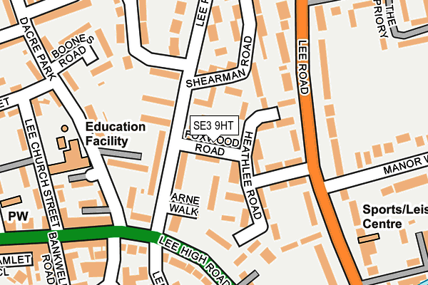 SE3 9HT map - OS OpenMap – Local (Ordnance Survey)