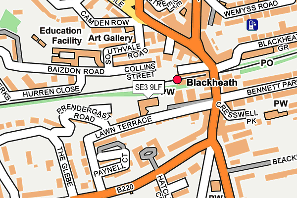 SE3 9LF map - OS OpenMap – Local (Ordnance Survey)