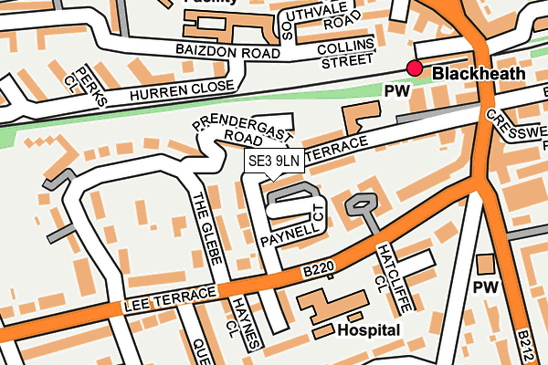 SE3 9LN map - OS OpenMap – Local (Ordnance Survey)