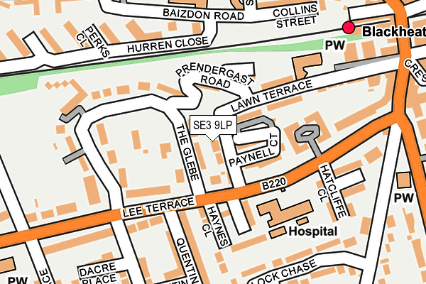 SE3 9LP map - OS OpenMap – Local (Ordnance Survey)