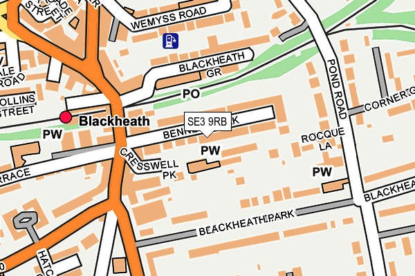 SE3 9RB map - OS OpenMap – Local (Ordnance Survey)