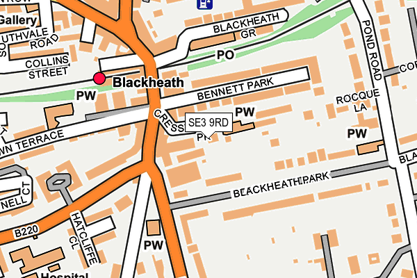 SE3 9RD map - OS OpenMap – Local (Ordnance Survey)