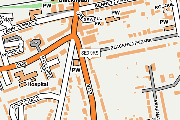 SE3 9RS map - OS OpenMap – Local (Ordnance Survey)
