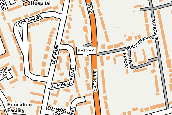 SE3 9RY map - OS OpenMap – Local (Ordnance Survey)