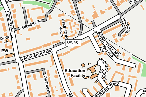 SE3 9SJ map - OS OpenMap – Local (Ordnance Survey)