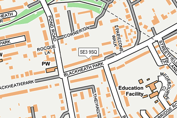 SE3 9SQ map - OS OpenMap – Local (Ordnance Survey)